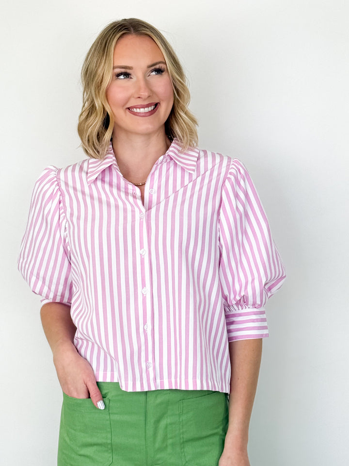 Crissi - Pink Striped Top