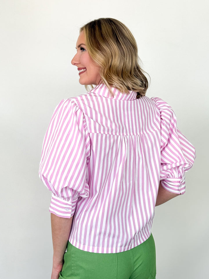Crissi - Pink Striped Top