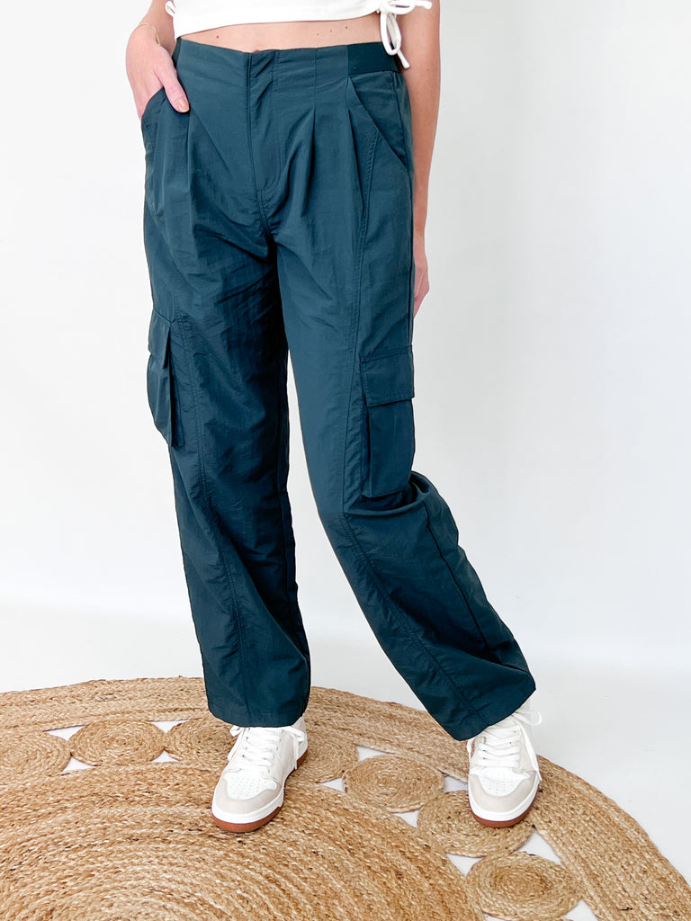 Marlina - Green Sporty Cargo Pants
