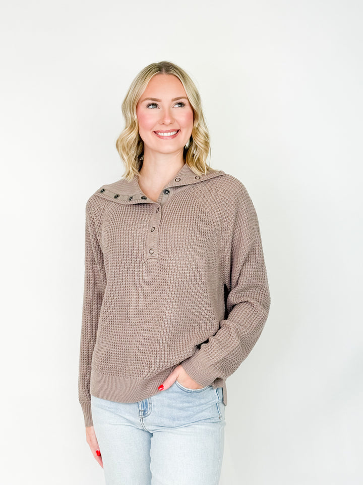 Matilda - Sailor Collar Knit Sweater (Taupe)