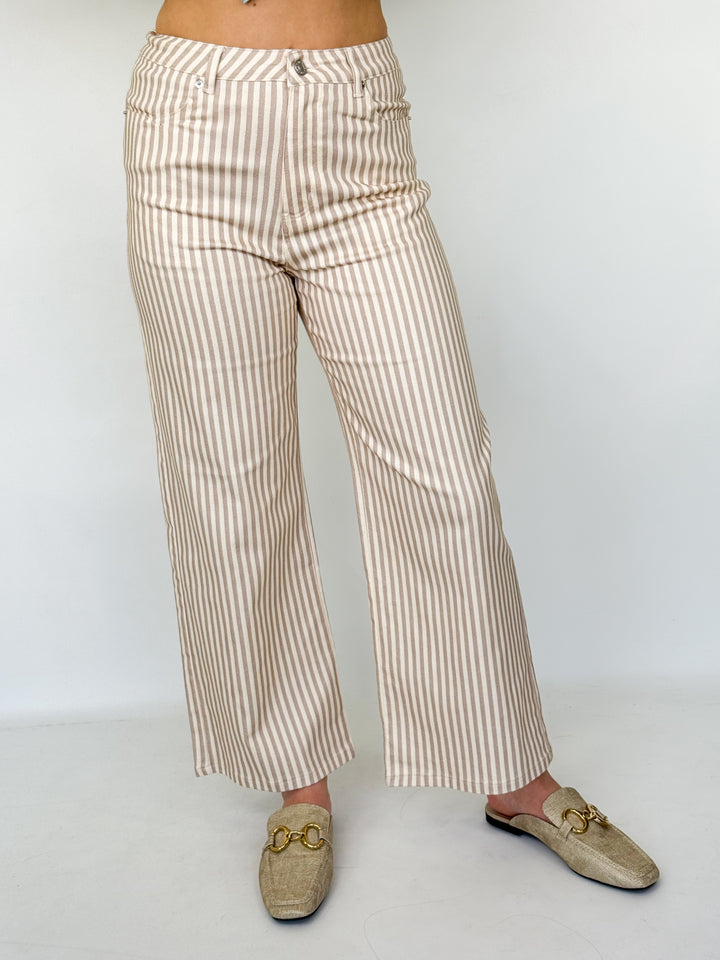 Kara - Tan Striped Pants