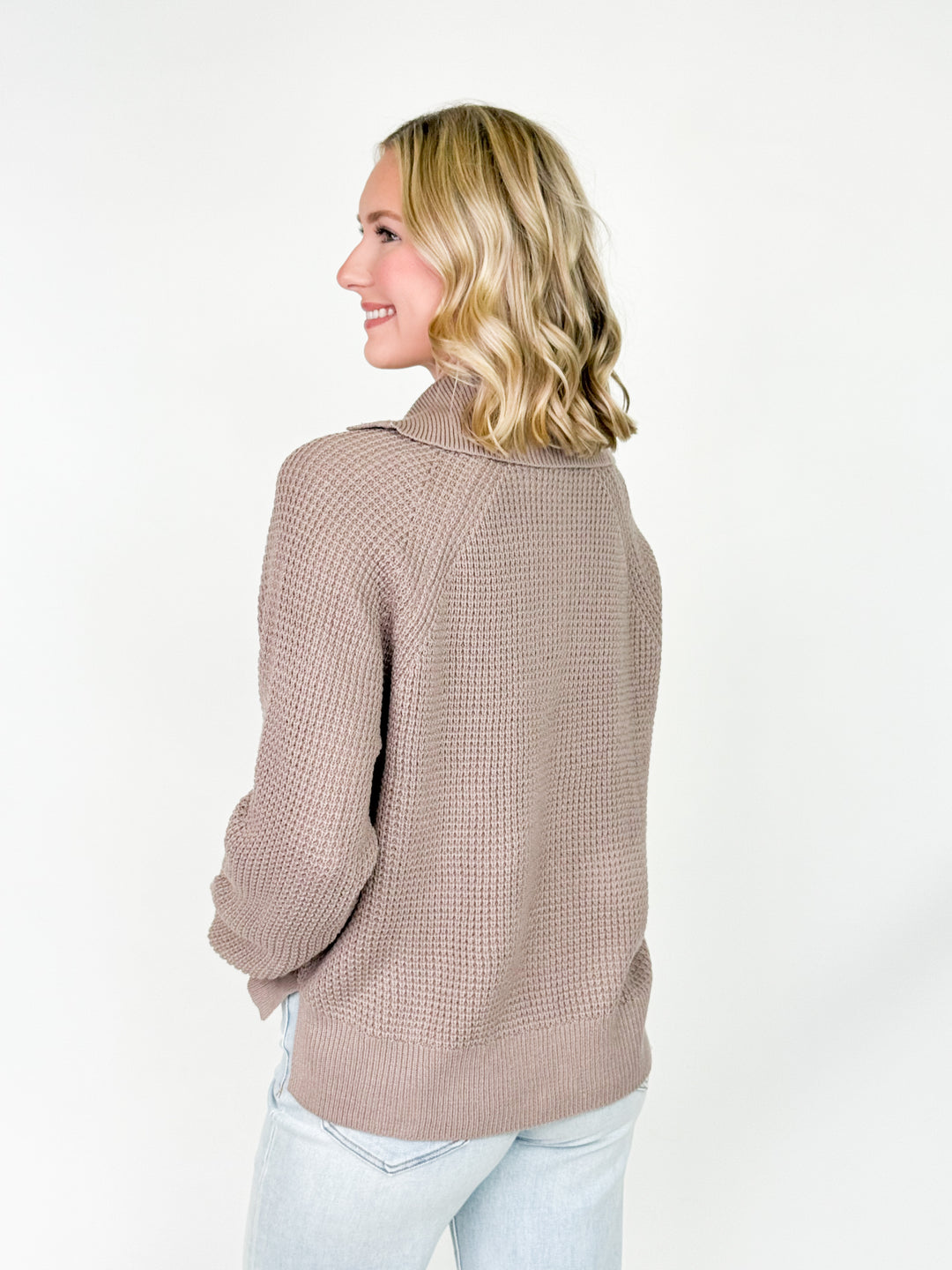Matilda - Sailor Collar Knit Sweater (Taupe)