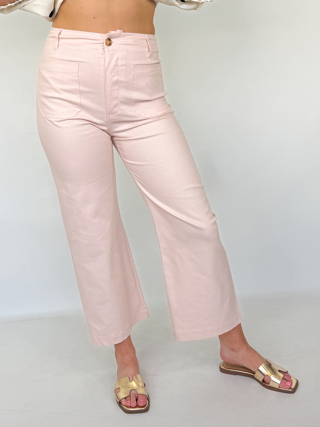 Lasarah - Ankle Cropped Pants (Pink)
