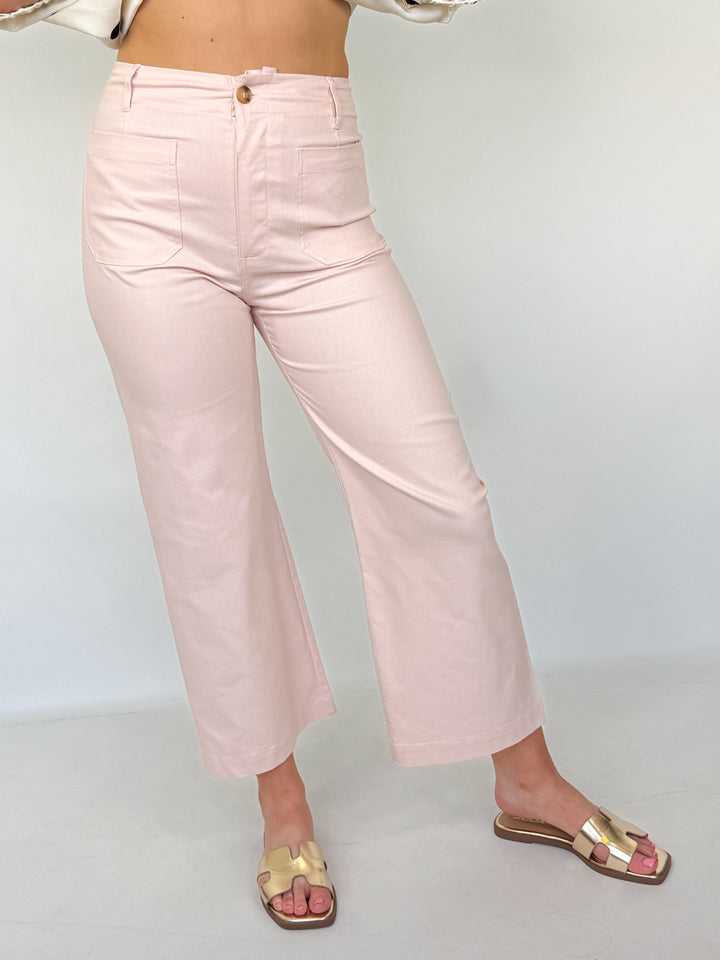 Lasarah - Ankle Cropped Pants (Pink)