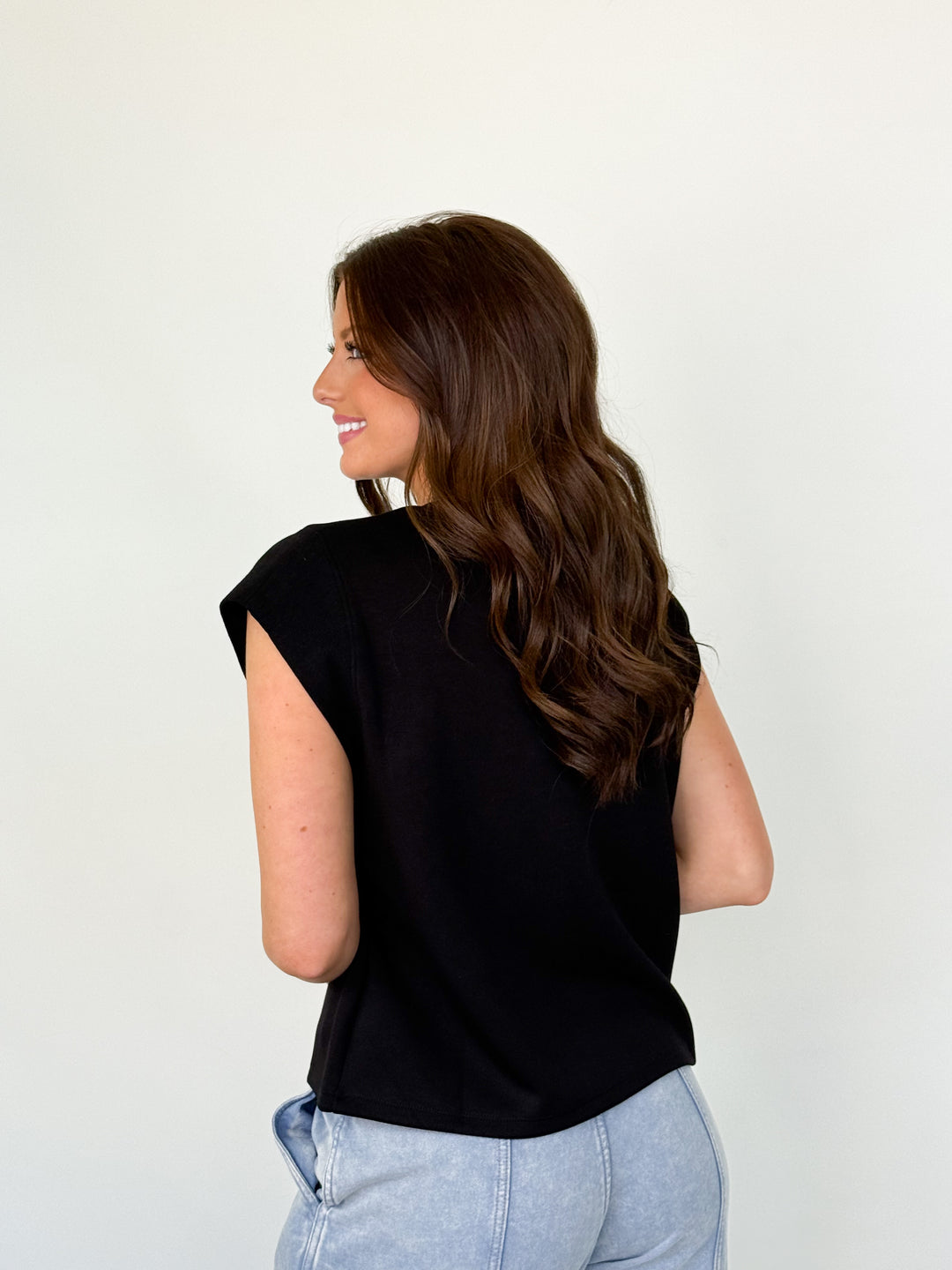 Shawn - Black Side Panel Top