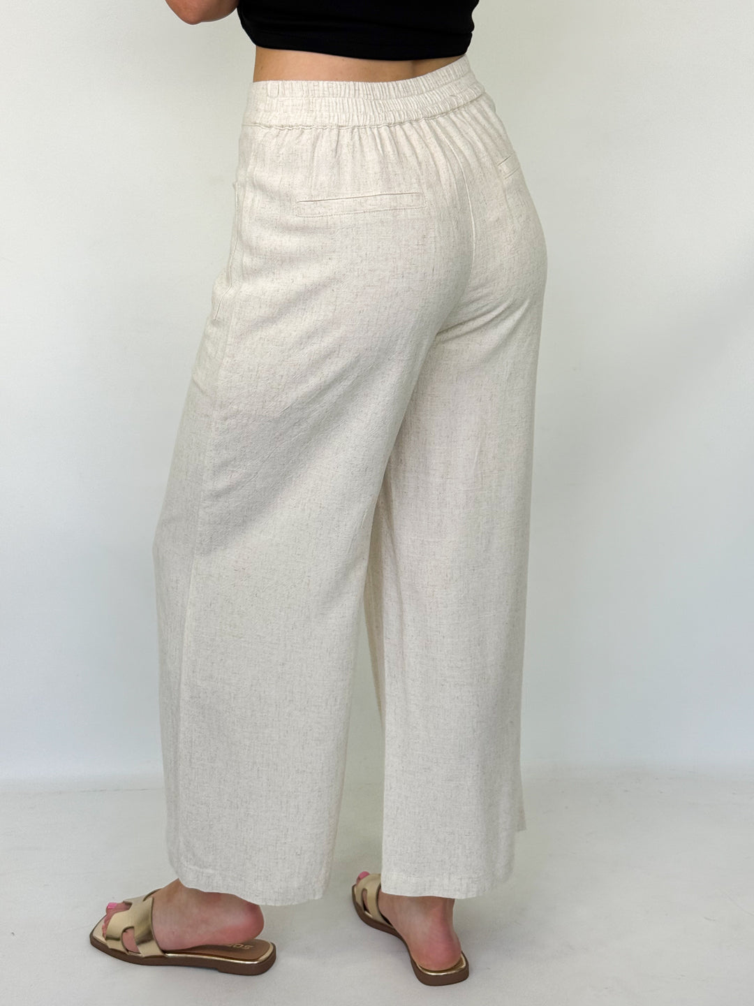 Scottie - Linen Like Pants (Oatmeal)
