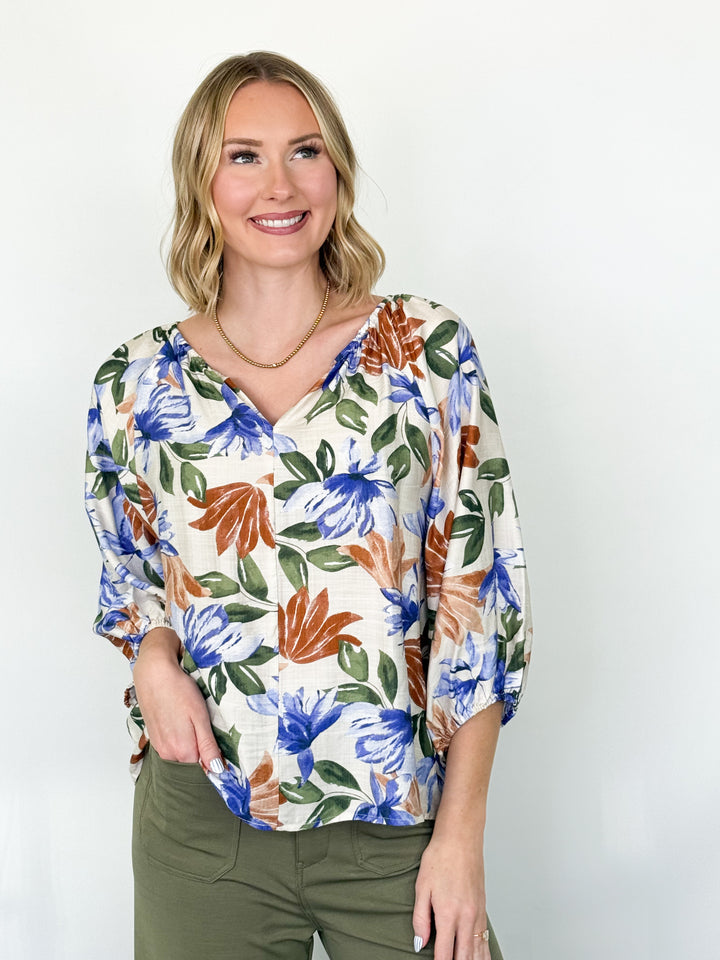 Blaire - Floral 3/4 Sleeve Blouse
