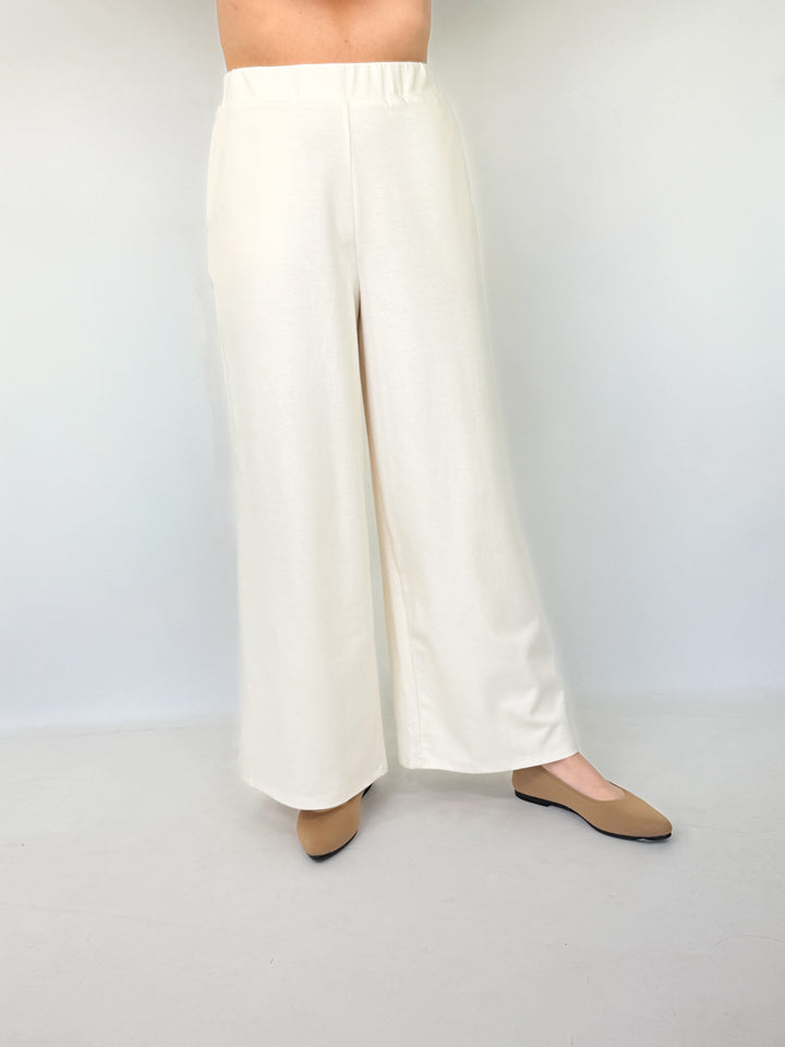 Kimberly - Wide Leg Pant (Ivory)
