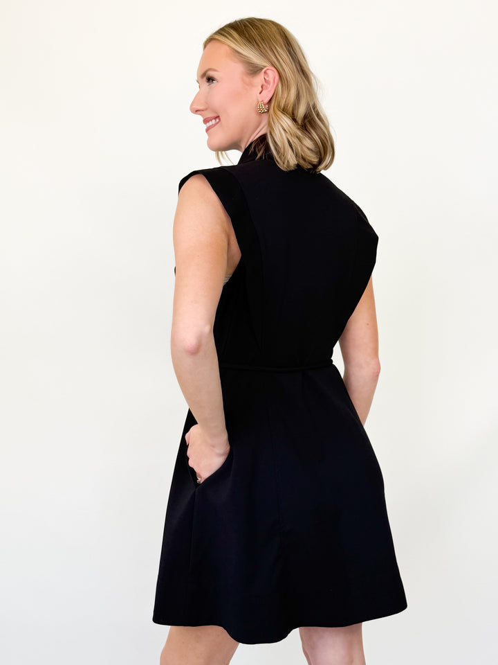 Brenda - Black Button Down Dress