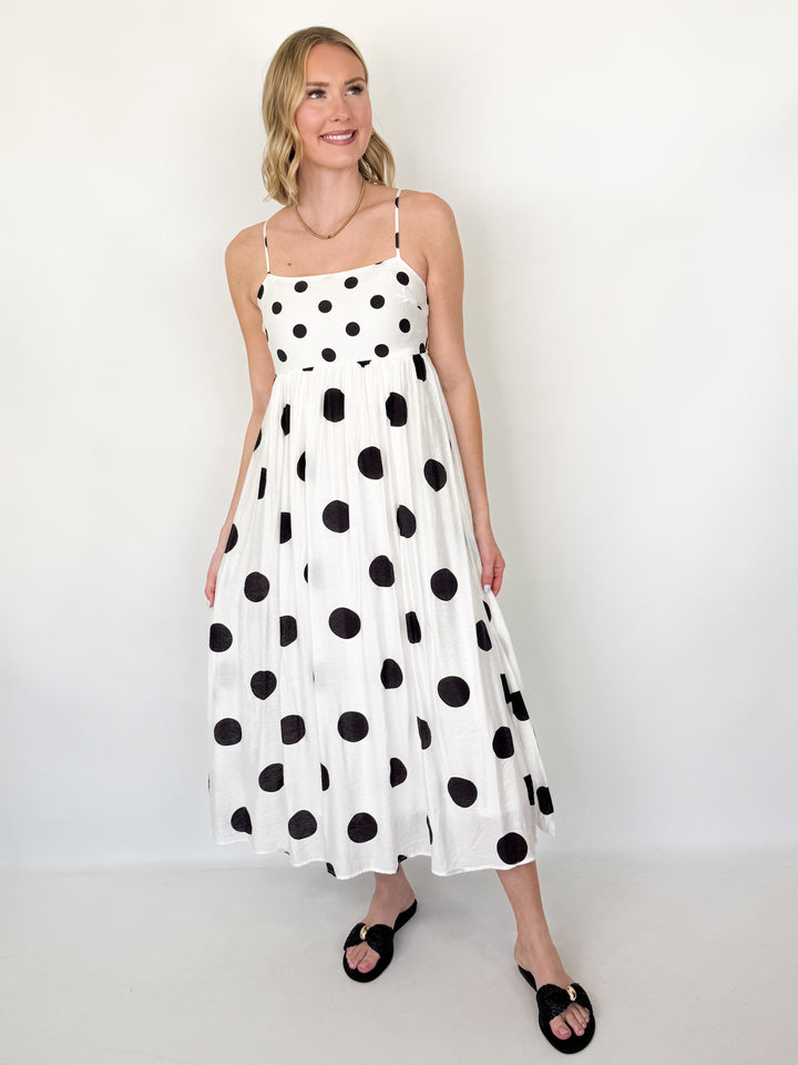 Shelli - Polka Dot Spaghetti Strap Midi