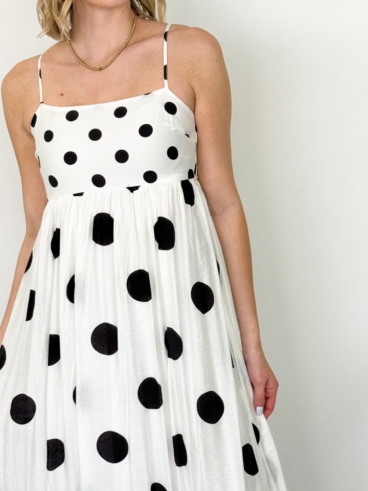 Shelli - Polka Dot Spaghetti Strap Midi