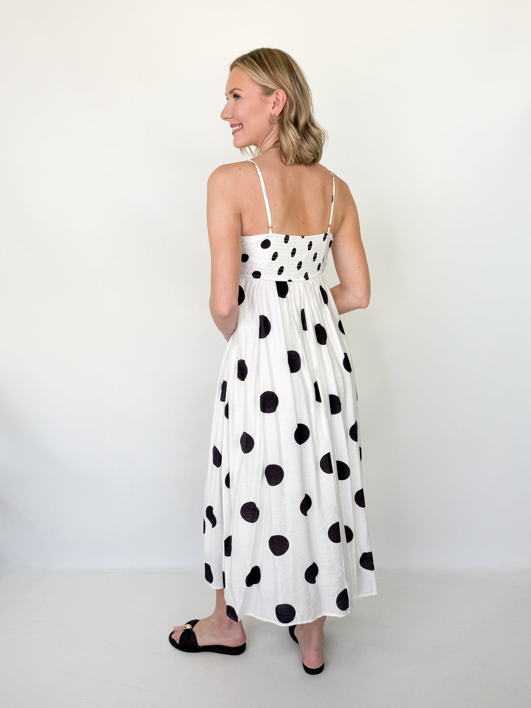 Shelli - Polka Dot Spaghetti Strap Midi