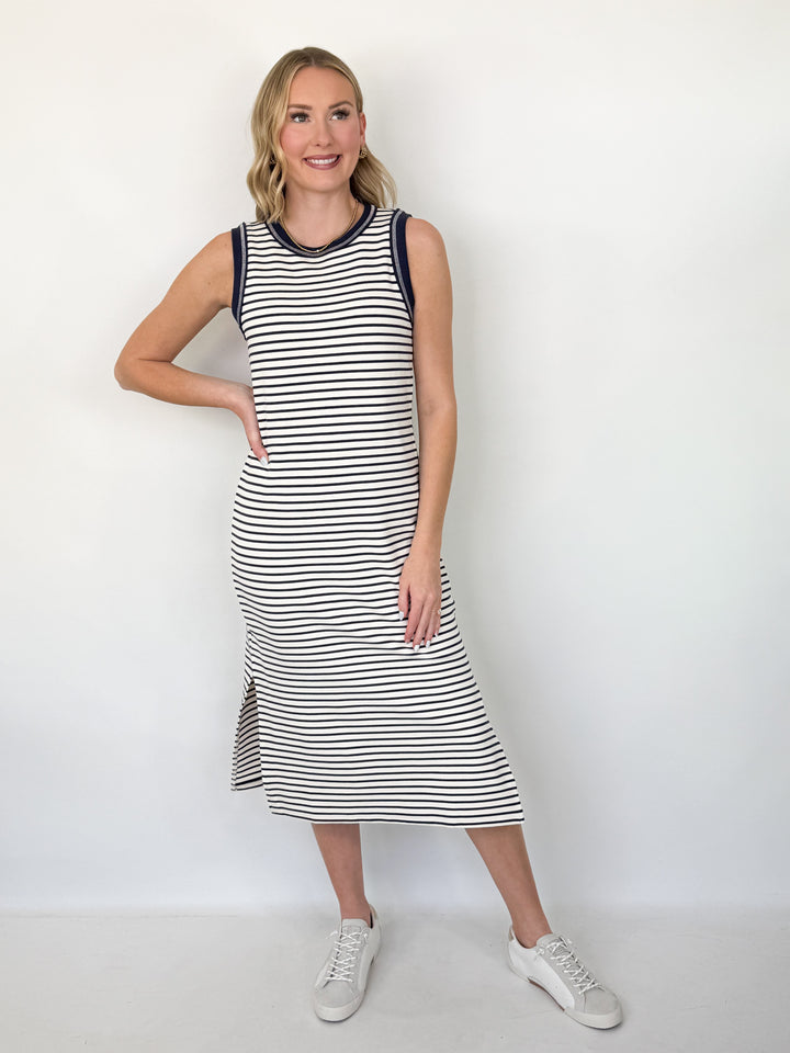 Cori - Striped Knit Midi Dress