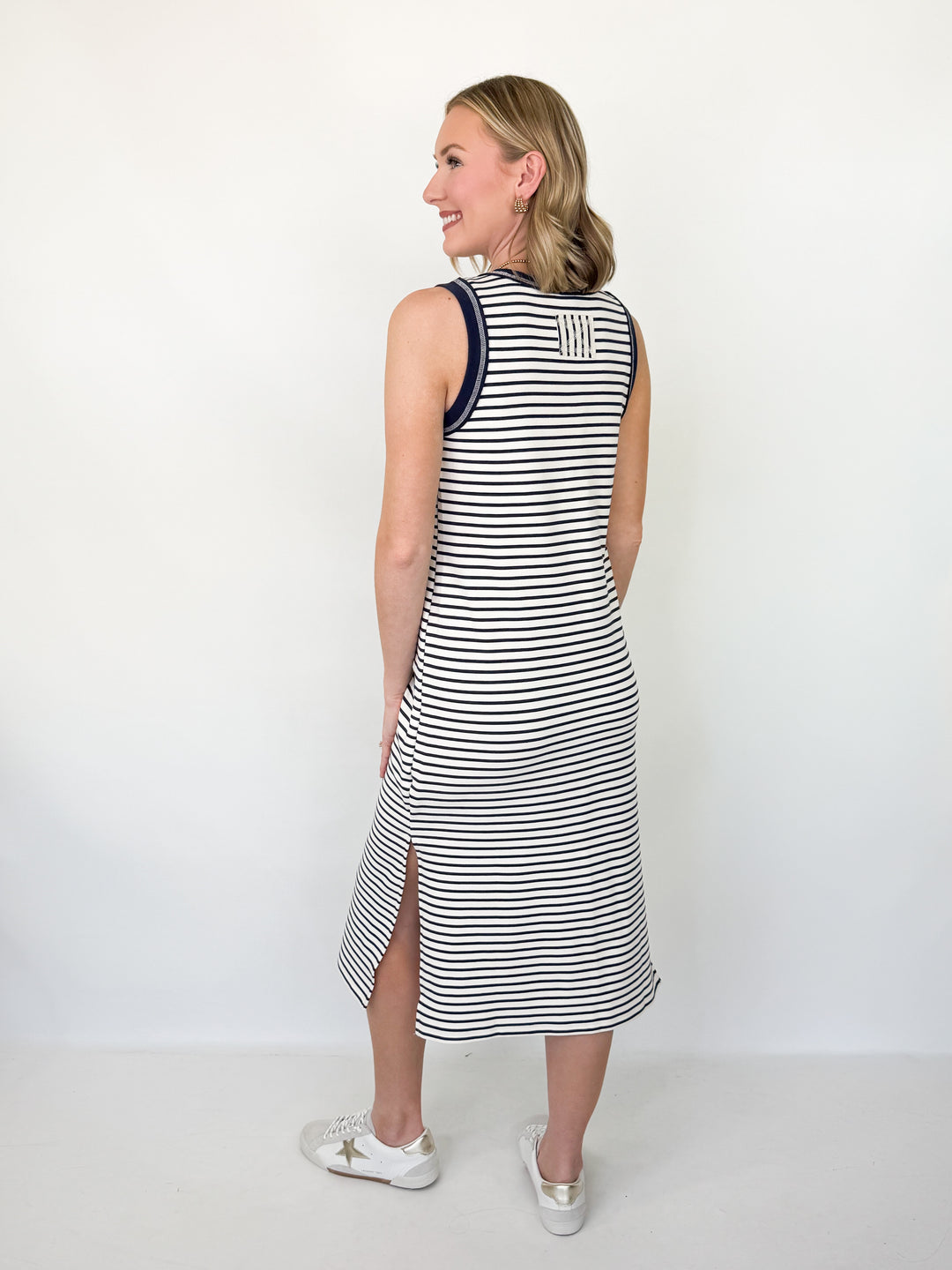 Cori - Striped Knit Midi Dress
