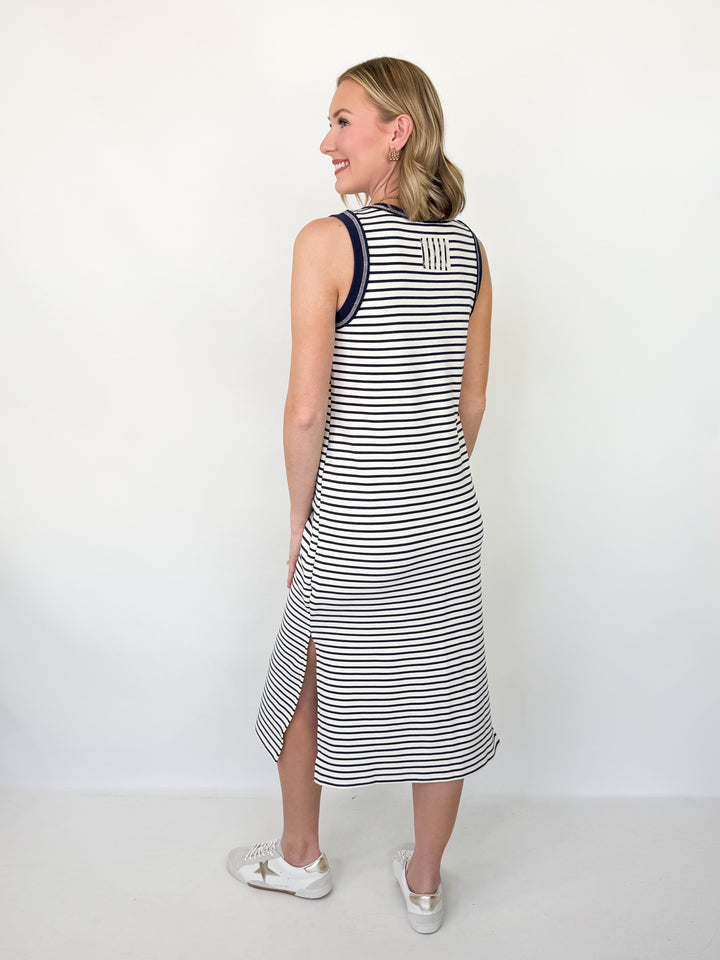 Cori - Striped Knit Midi Dress