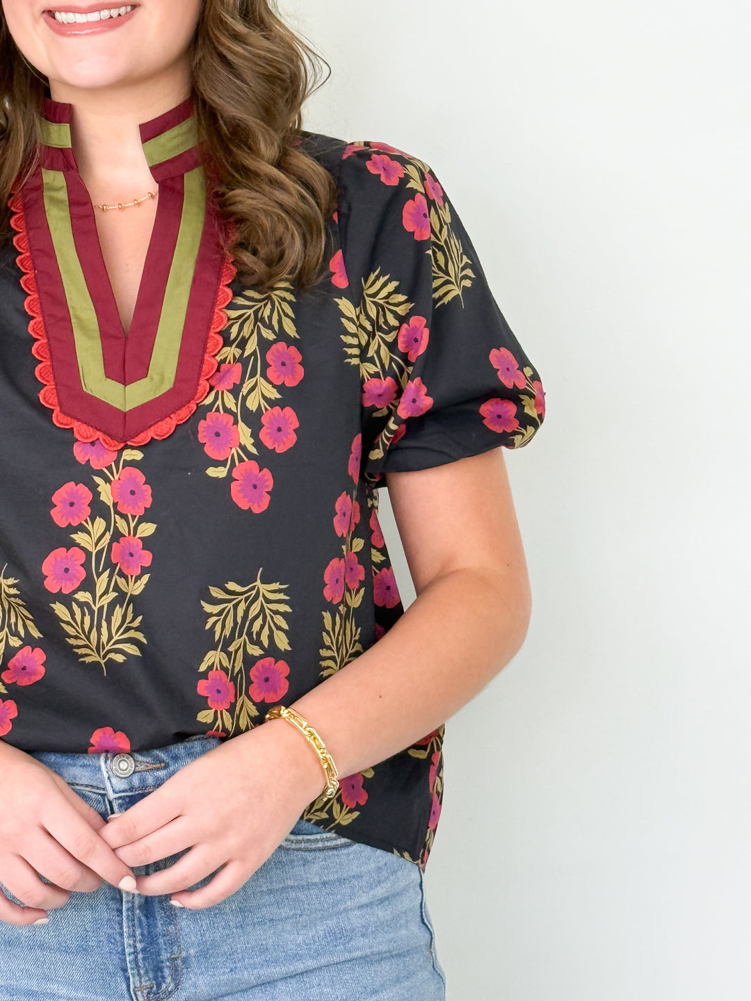 Aubrey - Floral Puff Sleeve Blouse