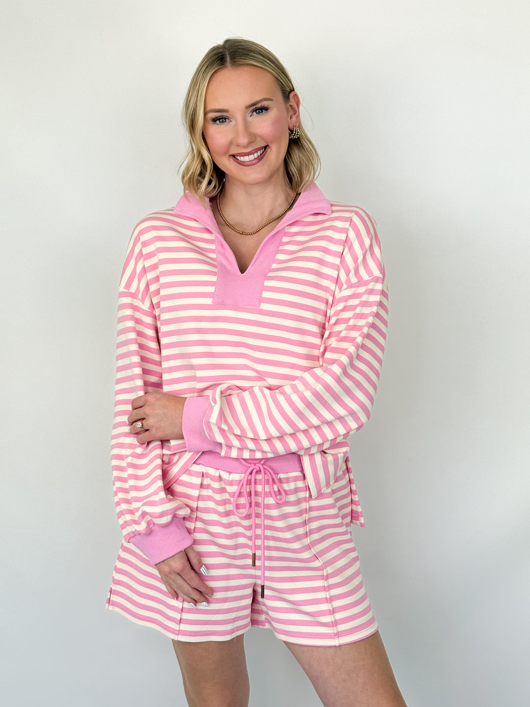 Margot - Striped Short Set (Pink)