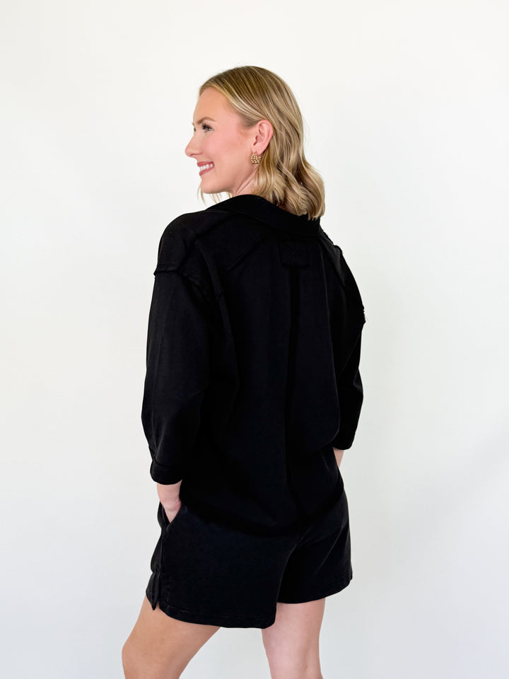 Ciara - Black Washed Short Set