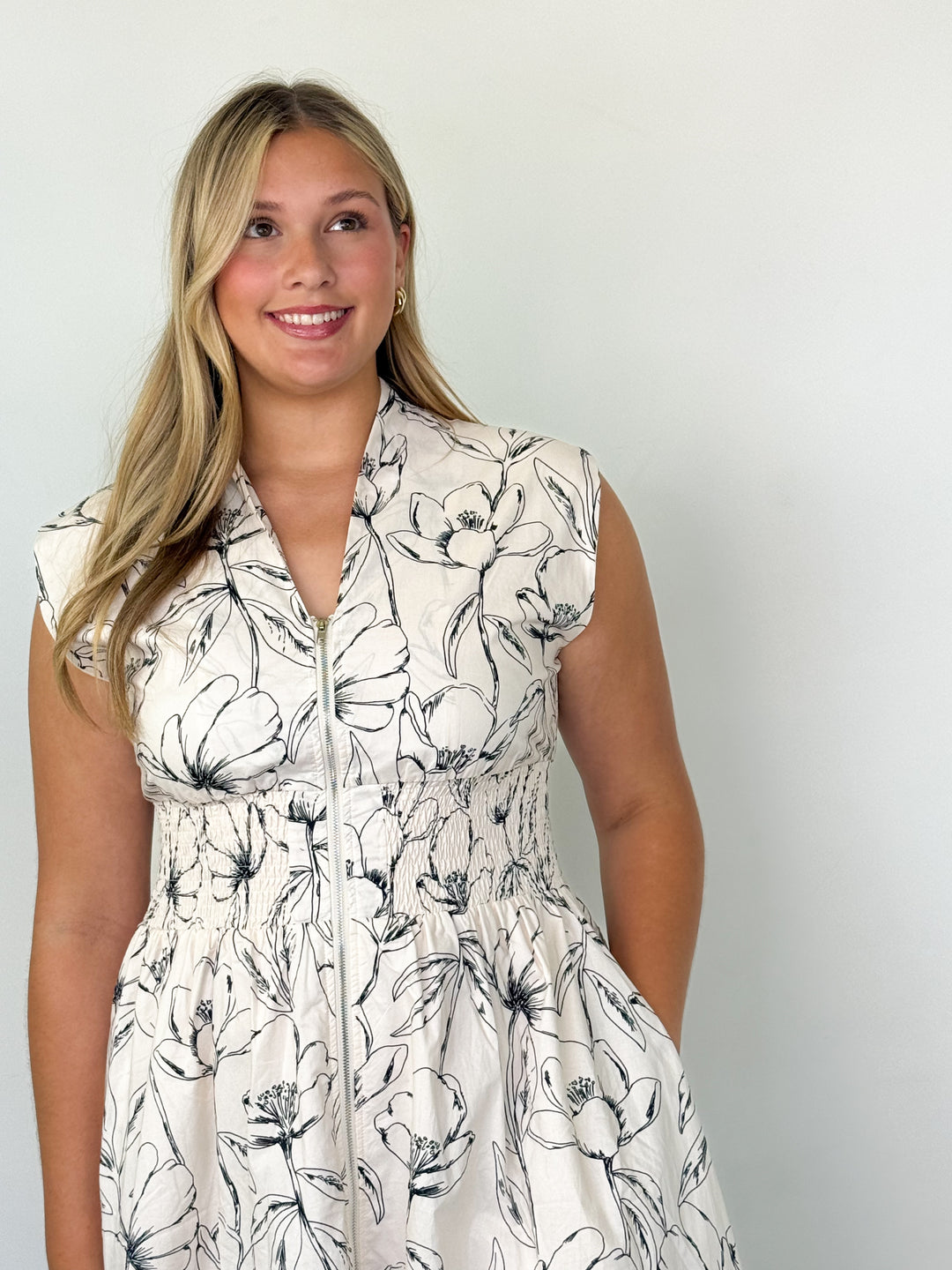 Maxine - Black Floral Midi Dress