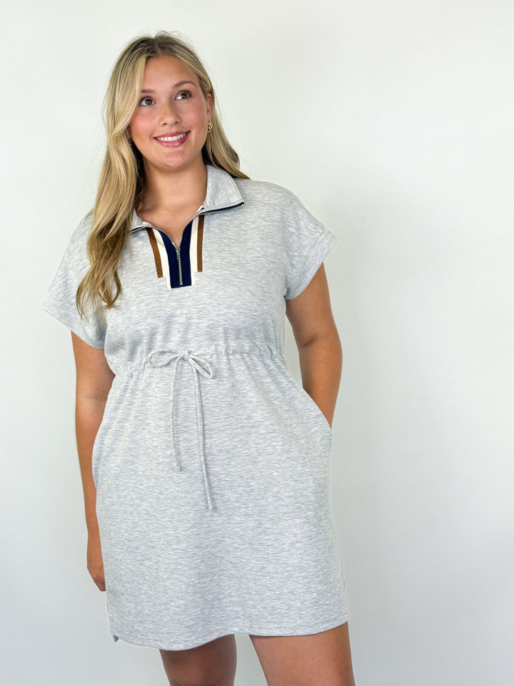 Greyson - Grey Waist Tie Mini Dress