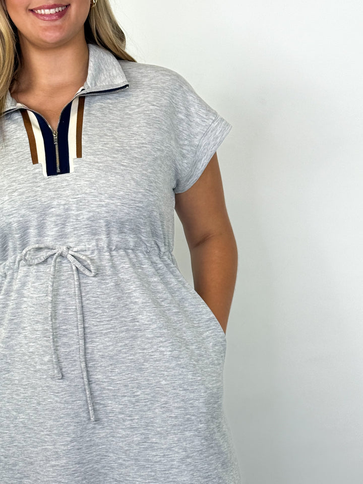 Greyson - Grey Waist Tie Mini Dress