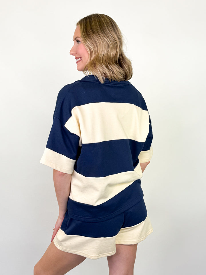 Clara - Half Zip Color Block Short Set