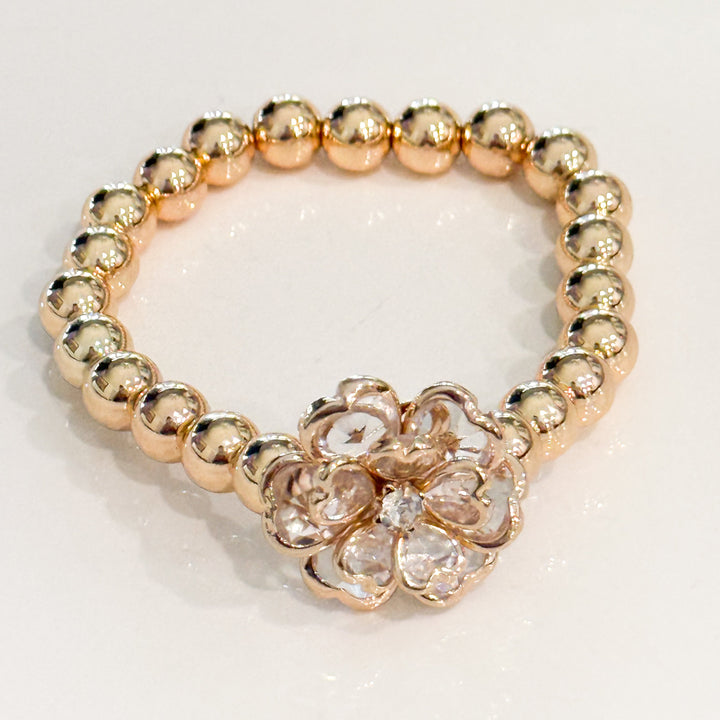 Eva - Clear Flower Chunky Beaded Bracelet