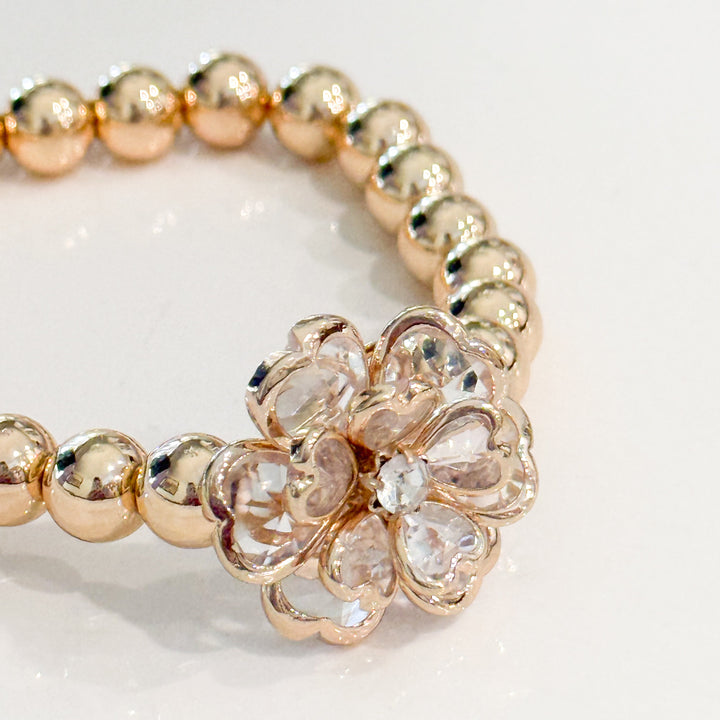Eva - Clear Flower Chunky Beaded Bracelet