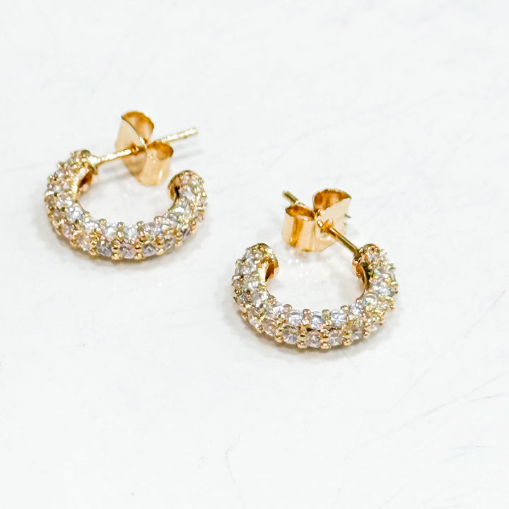 Eva - Mini Hoop Rhinestone Earrings