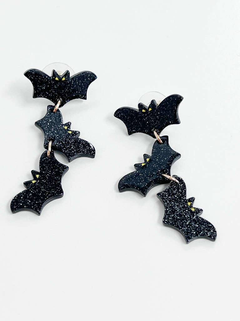 Acrylic Tiered Bat Earrings