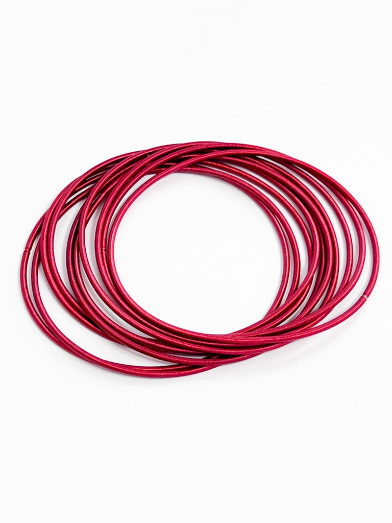 Sadie - Guitar String Bracelet Set (Red)