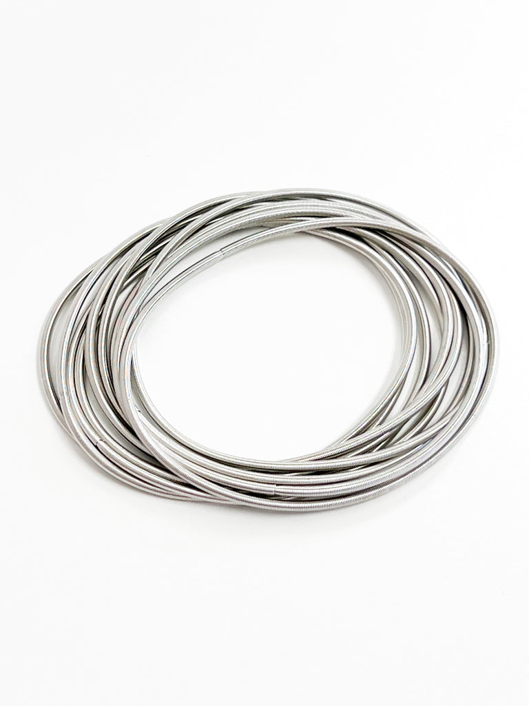 Sadie - Guitar String Bracelet Set (Silver)
