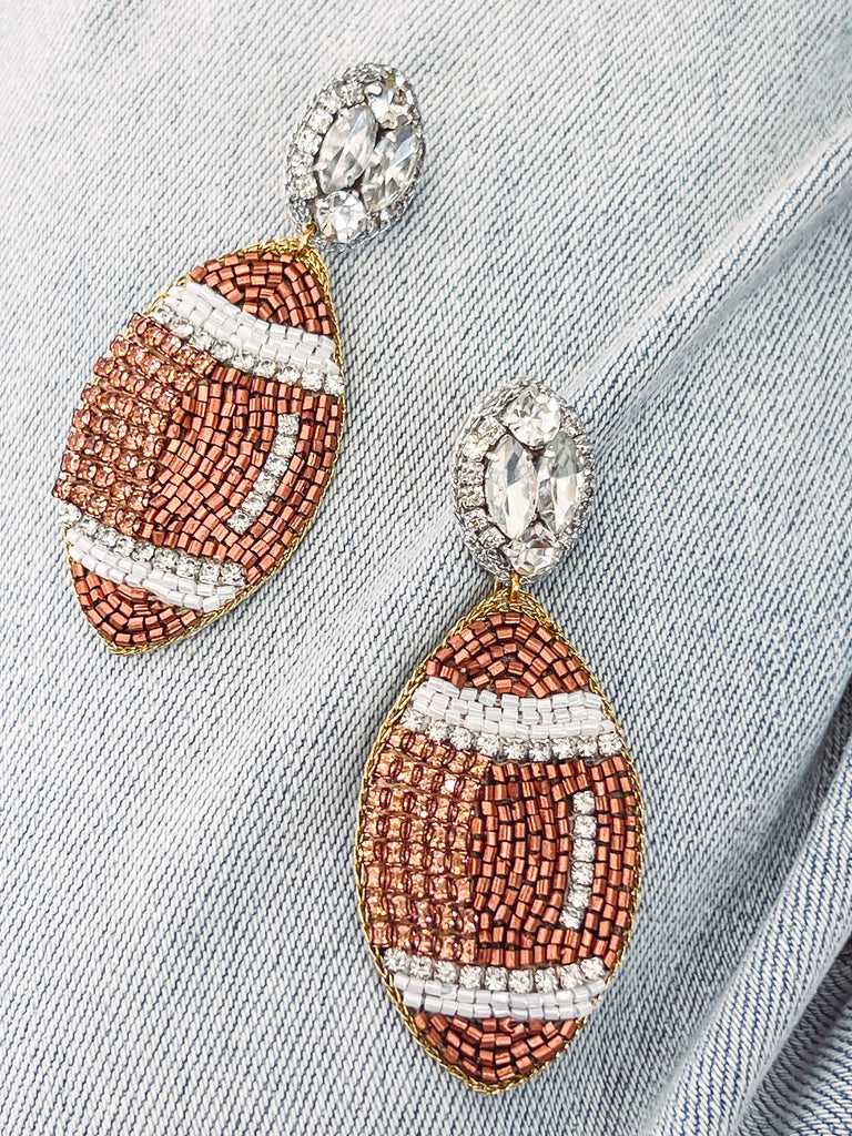 Taylor Shaye Designs - Beaded Football Earrings