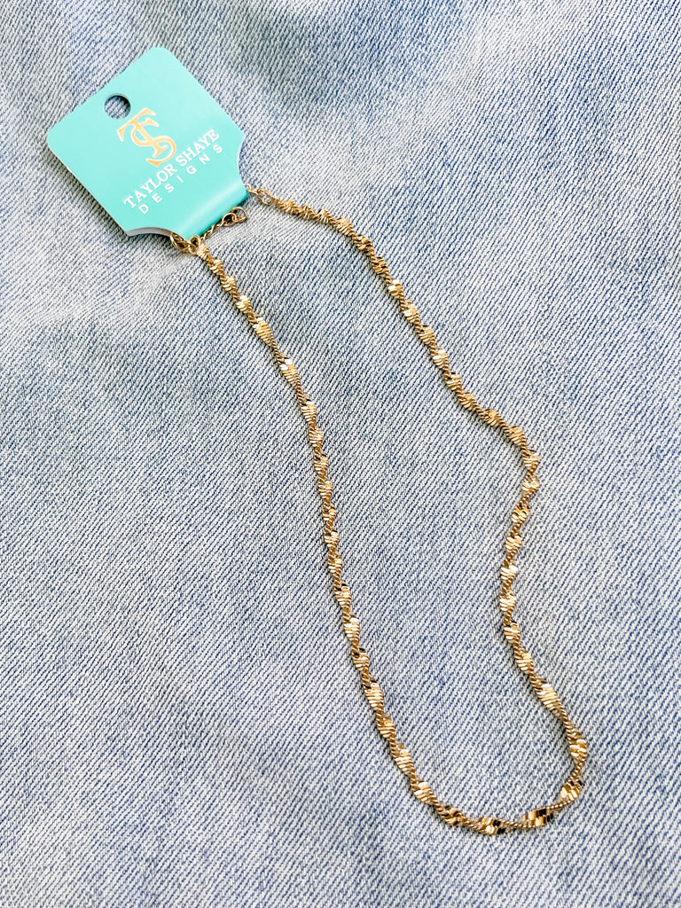 Taylor Shaye Designs - Twisted Herringbone Necklace (Gold)