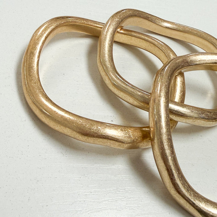 Reece - Brushed Gold Wavy Bangle Set of 3