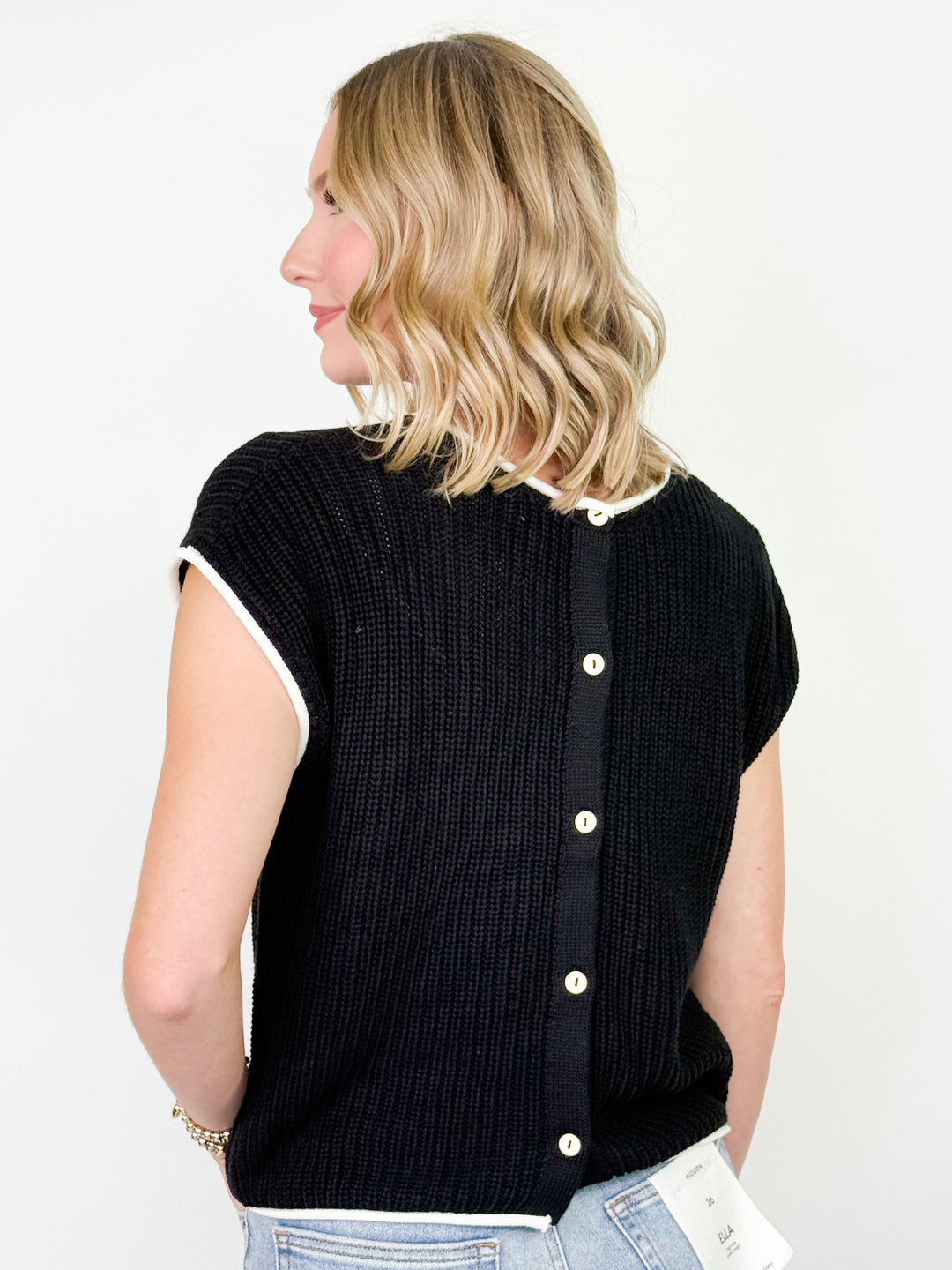 Allyson - Button Detail Knit Sweater