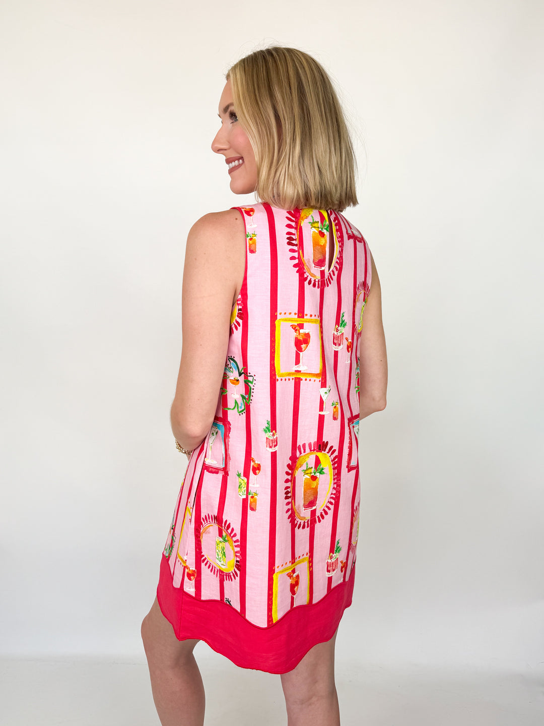 Mila - Striped Cocktail Printed Mini Dress