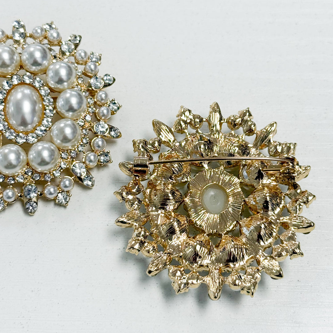 Destiny - Pearl + Rhinestone Brooch
