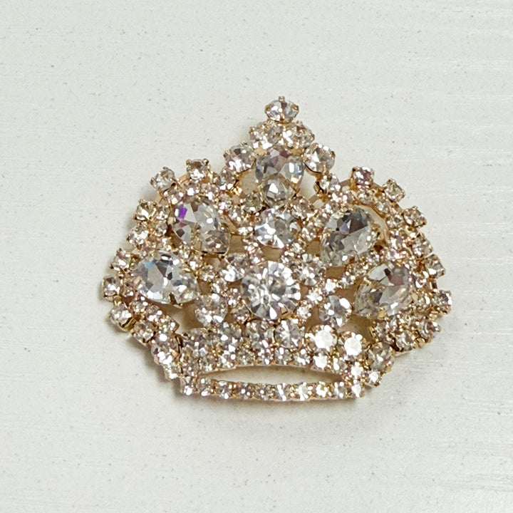 Paisley - Rhinestone Crown Brooch