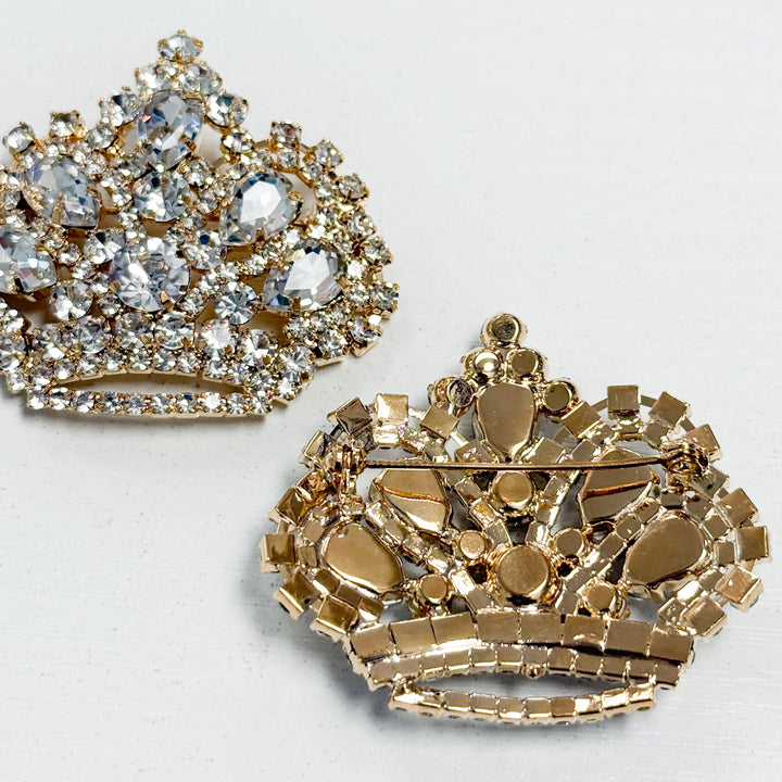Paisley - Rhinestone Crown Brooch