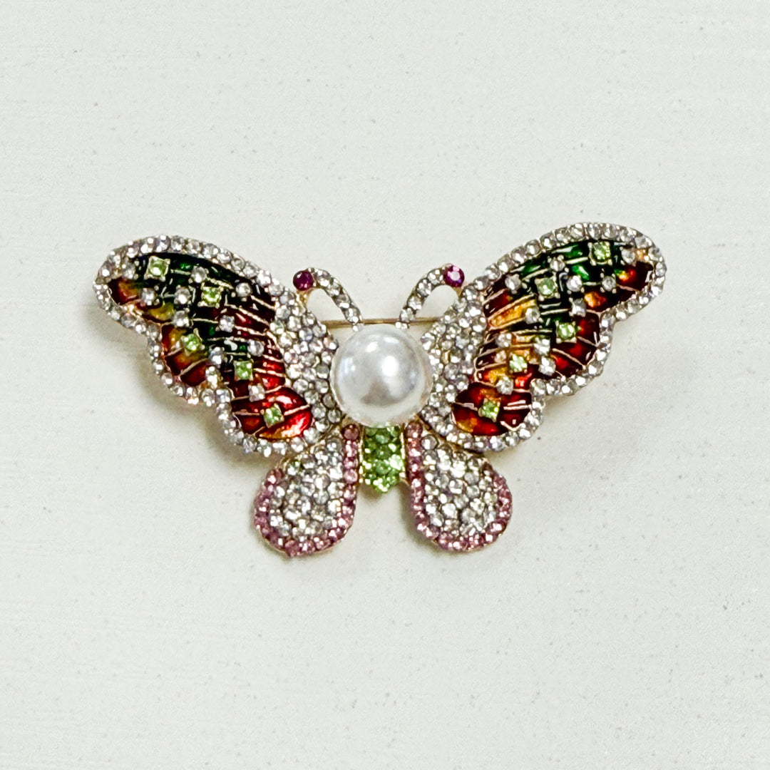 Farah - Rhinestone Butterly Brooch