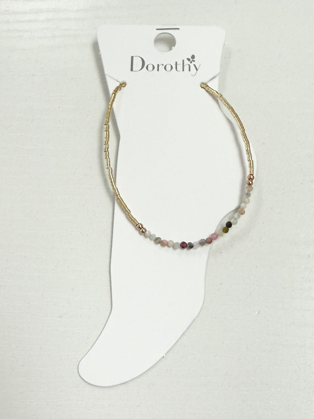 Emmie - Gold + Multi Beaded Anklet
