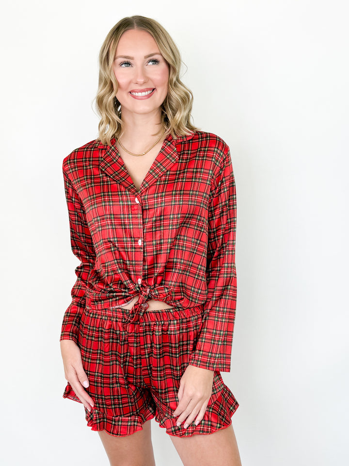 In For Winter Silky Satin Pajama Short Set