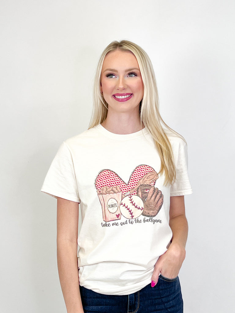 Take Me Out To The Ballgame Graphic Tee - Cream