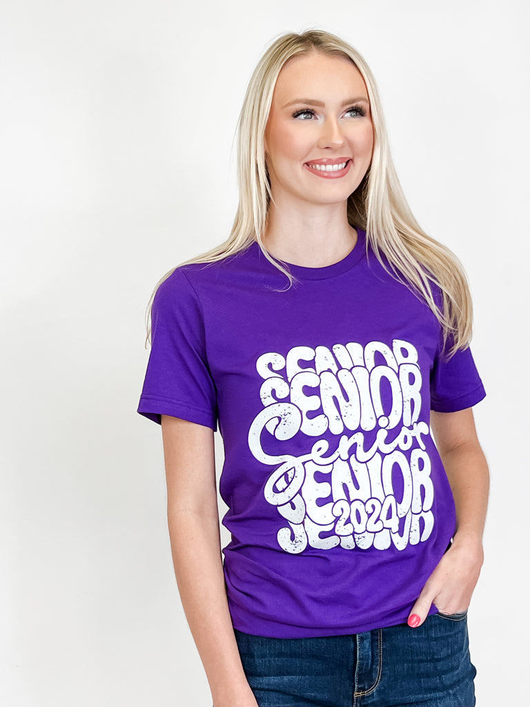 Senior 2024 Graphic Tee - Purple