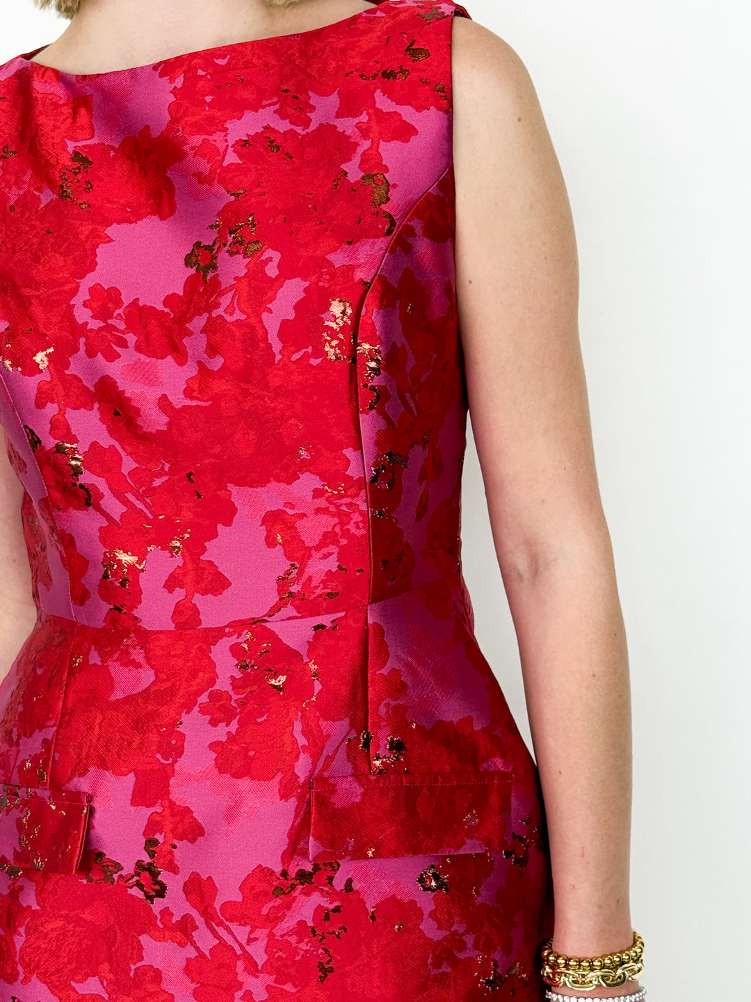 Roxanne - Red + Magenta Floral Mini Dress