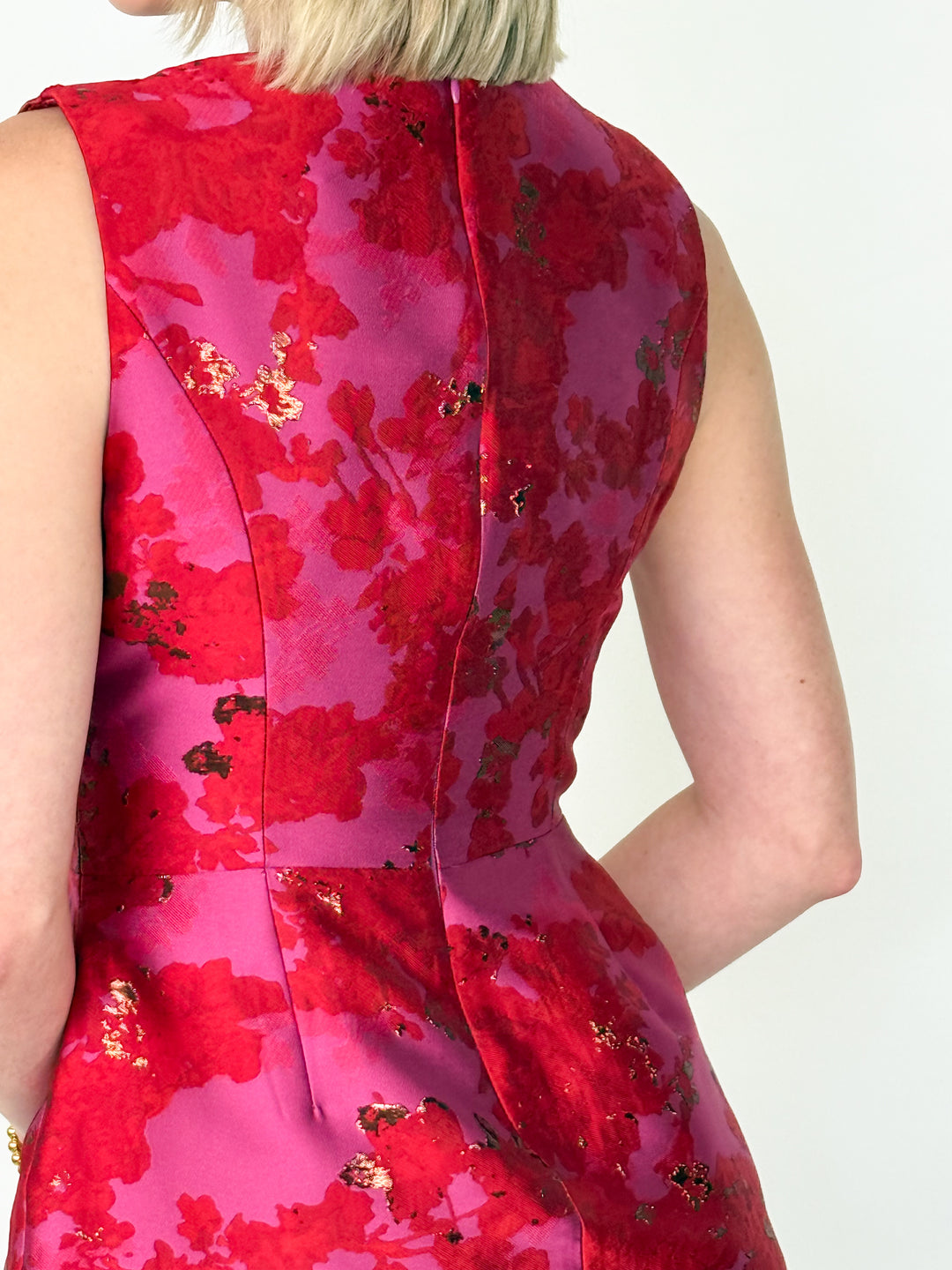 Roxanne - Red + Magenta Floral Mini Dress