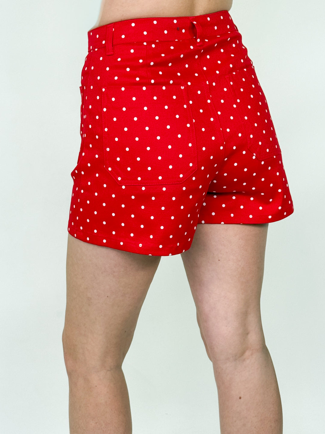 Chelsea - HI-Rise Polka Dot Shorts (Red)