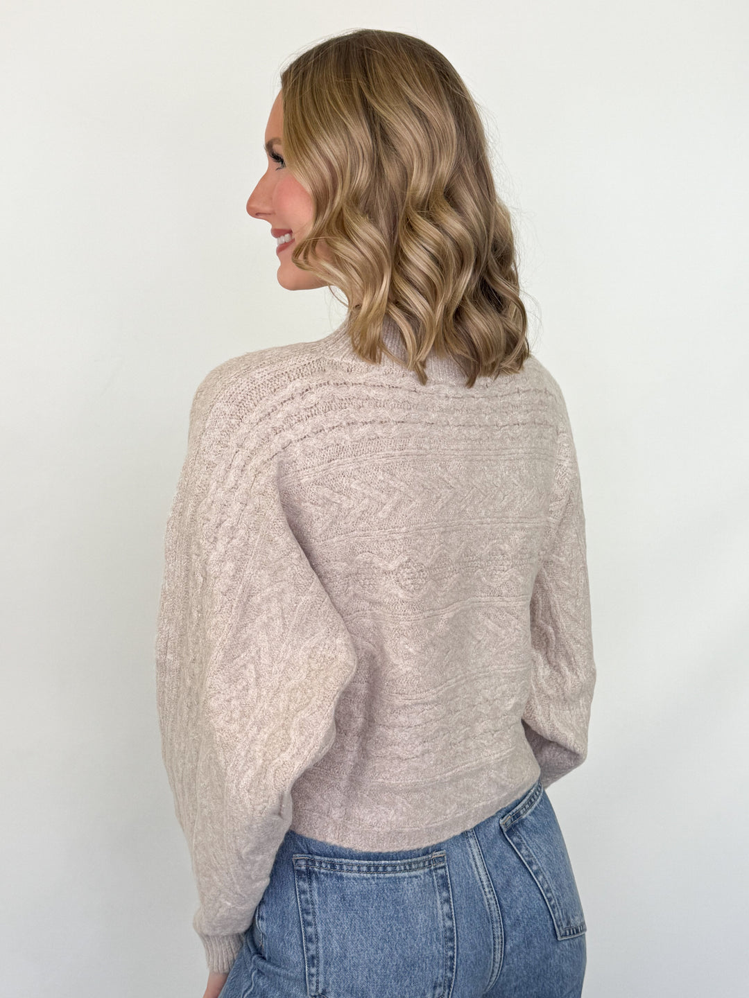 Mattie - Mock Neck Sweater (Oatmeal)