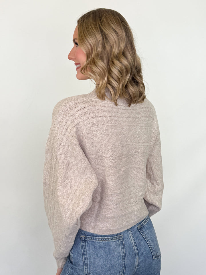 Mattie - Mock Neck Sweater (Oatmeal)
